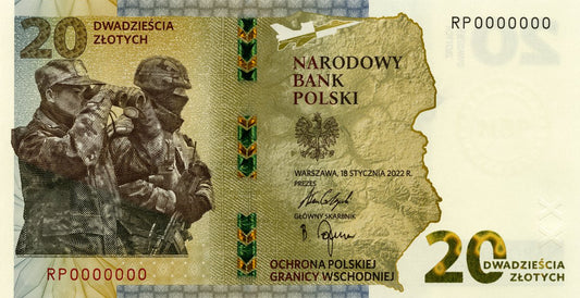 20 zł Ochrona polskiej granicy wschodniej - 2022 rok