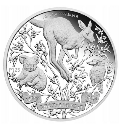 1 oz Ag - 125 rocznica Perth Mint PROOF - 2024 rok - BOX